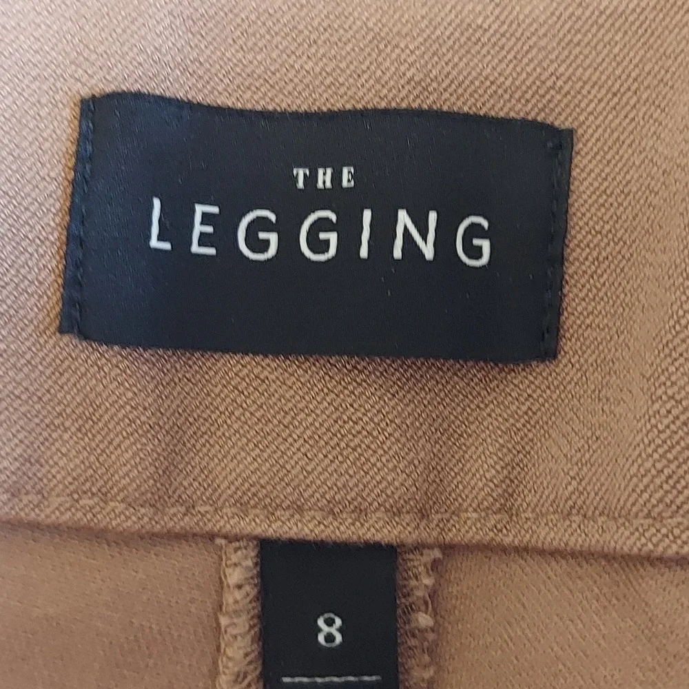 WHBM Tan Equestrian Riding Style Leggings Suede Patch Old Money  Preppy Academia